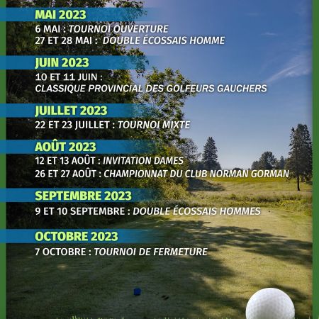 Dates des tournois 2023